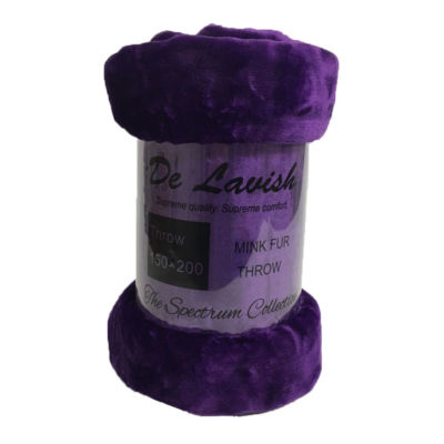 Luxus Aubergine Uni Überwurf Decke Kuschel Fleecedecke Small Medium Large