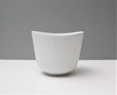 Vintage Stig Lindberg Vinda Planter Gustavsberg Sweden White Ceramic