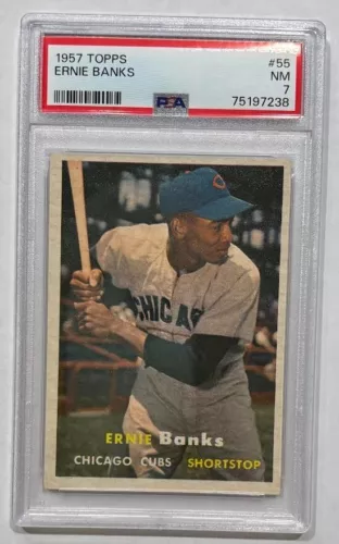 1957 TOPPS ERNIE BANKS #55 PSA 7