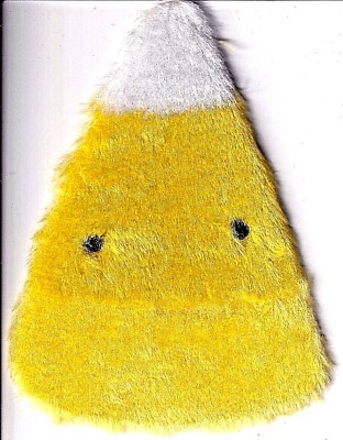 PAPYRUS Halloween card NIP FUZZY CANDY CORN CARD MSRP $7.95 (B4)