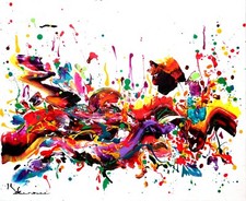 oeuvre tableau KSPERSEE peinture mixed abstrait toile chassis signe coté drouot