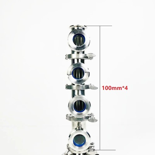 Metal Sight Glass Copper Bubble Set Union Tri-Clamp Tee Distillation Lens Column - Imagen 2 de 13