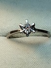 platinum diamond ring .20 White Dia.  2.9 gr. size 5.5 secure 6 prong Mounting  — photo 2