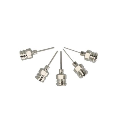 12pcs 1'' Dispensing Needles Stainless Steel Blunt Tip Double Screw Interface Kit