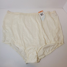 NWT Vanity Fair Panties Size 10 Cream Lace Nouveau Silky Dressy Briefs Grandma