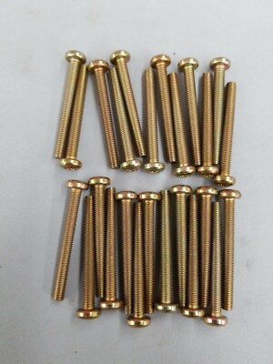 M6 X 1.0 X55 6 Lobe Torx Pan Head Metric (25pcs) Zinc/Yellow New
