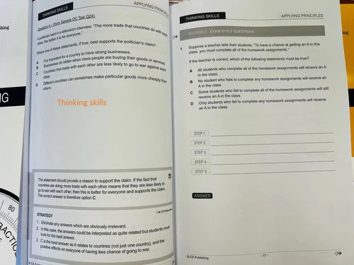 CS Education OC Placement Test Strategies by categories pk of 3 Thinking Skills - Picture 4 of 13