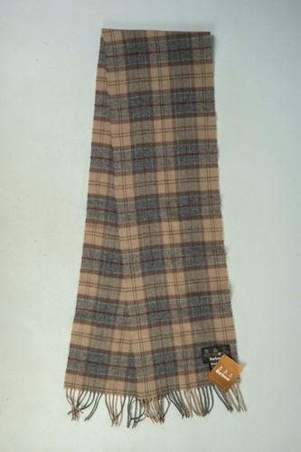 Sciarpa Barbour invernale tartan beige/grigio Nova check lana di agnello taglia unica - Foto 5 di 9