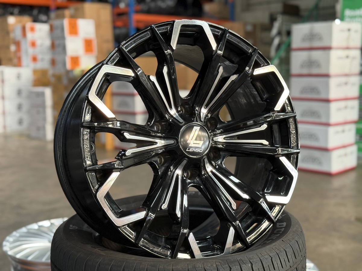 Used Genuine 18x9 LENSO Black Angel (4 wheel) 6x139.7 fit Toyota
