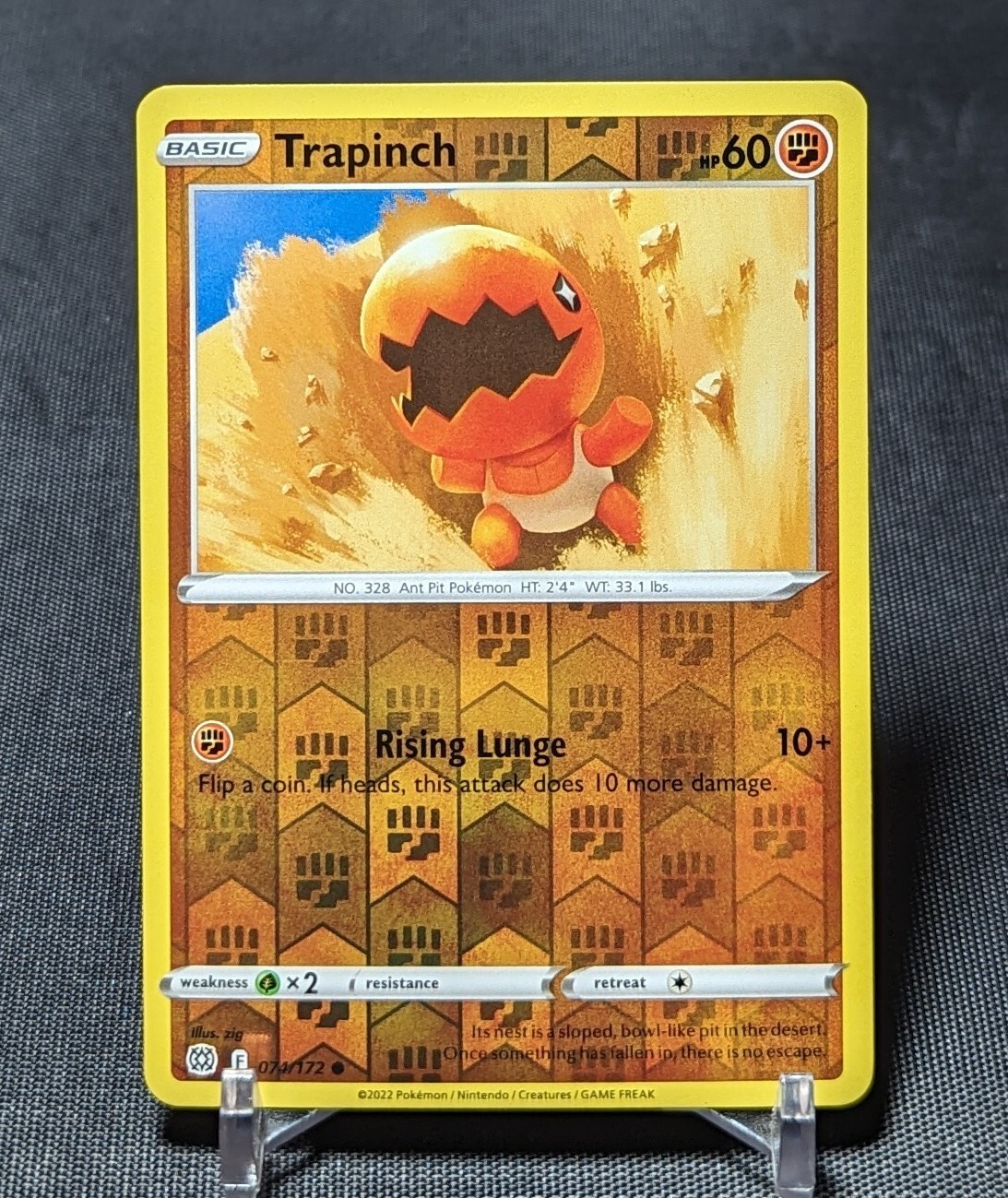 Trapinch Common Reverse Holo Fighting Brilliant Stars Pokemon TCG Card 074/172