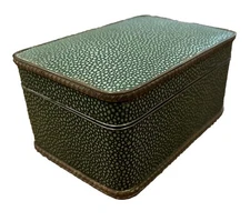 Silver Plate Shagreen Tea Caddy Rectangle