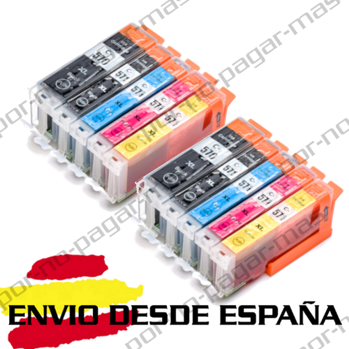 10 CARTUCHOS DE TINTA COMPATIBLES PARA CANON PIXMA MG5750 MG5751 MG5752  PGI570XL | eBay