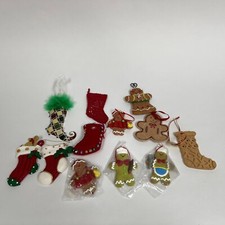 Stockings Gingerbread Christmas Tree Ornaments Lot of 12