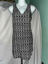NWOT Old Navy Sundress Dress Black white hi low knee length low V Neck S