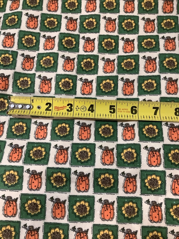 Vintage Flannel Pumpkin Patch Fabric For General Co 2 Yards x 44” W Soft Green - Image 4 of 4