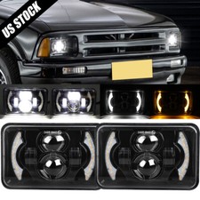 2pc 4x6 Led Headlights Hi-lo Drl Sealed Beam For 1994-1997 Chevy S10 Blazer Dot