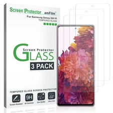Galaxy S20 FE 5G Screen Protector (3 Pack) - amFilm Premium Tempered Glass Film