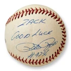 Pete Rose Signed Baseball Personalized Autograph "Zack Good Luck" Authentic