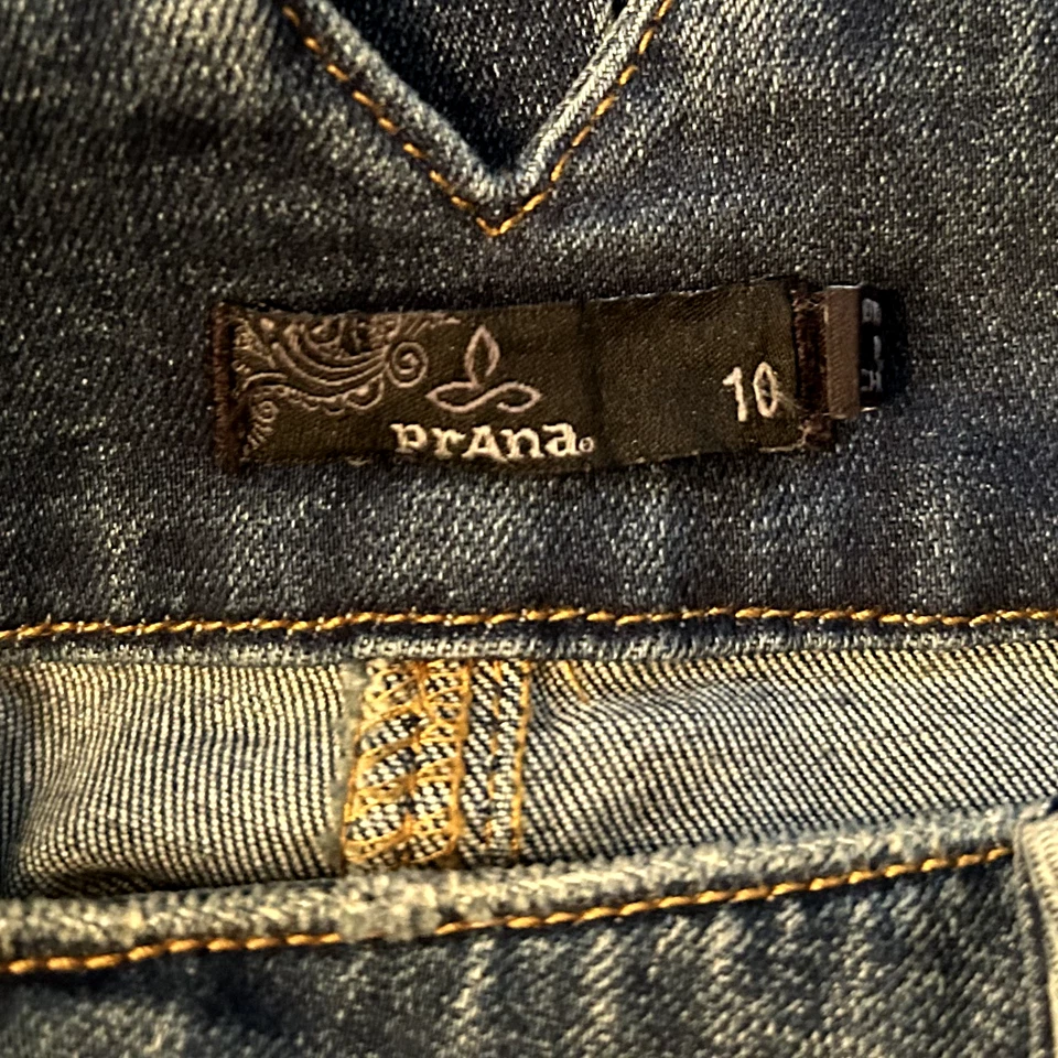 Saia lápis jeans Y2K anos 90 botão mosca bolsos comprimento joelho PrAna tamanho 10  - Imagem 3 de 4