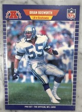 Pro Set 1989 Brian Bosworth Seattle Seahawks NFL Football Card #391 Base Set