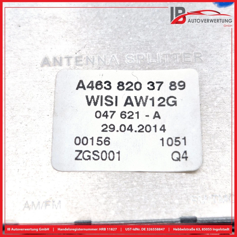 Amplificador Antena Splitter A4638203789 MERCEDES-BENZ B180 W246 MB Foto 3 de 3