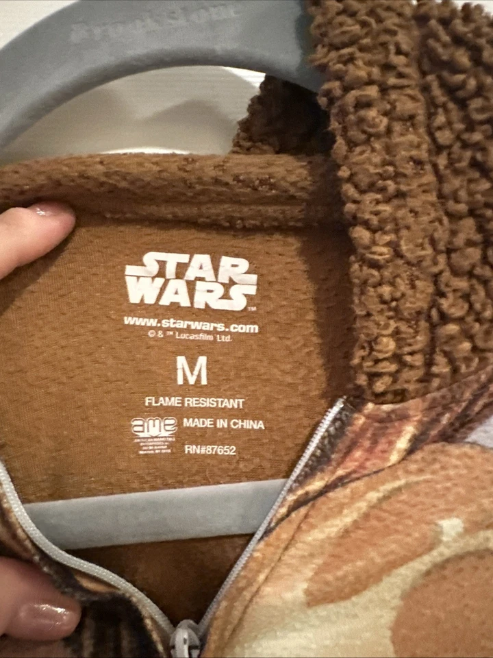 Chewbacca Star Wars Wookie del Año Con Capucha Halloween Disfraz Dormir Mediano M Foto 3 de 4