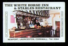 Matchbox label White Horse Inn (inside view) Newport Launceston Cornwall MP1503
