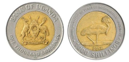 Uganda 1000 Shillings, 2012, KM #278, Commemorative 1,000 UGX 1K
