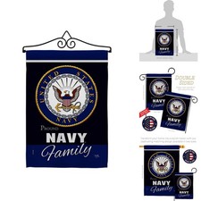 Navy Garden Flag USN Seabee Military Veteran 13 X 18.5 Double-Sided Made In USA