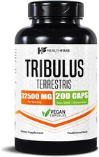 Healthfare Tribulus Terrestris 32,500mg 200 Caps High Potency Herbal Supplements