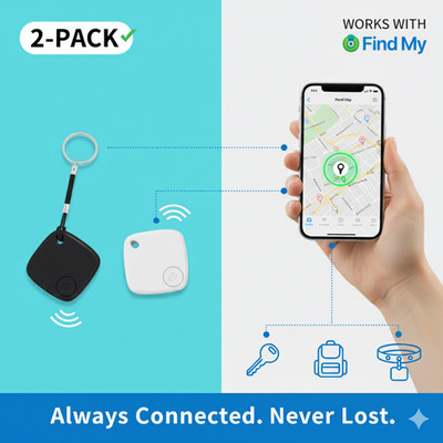2Pcs iOS GPS Tracker AirTag - Smart Wireless Key Finder, Works with Apple FindMy