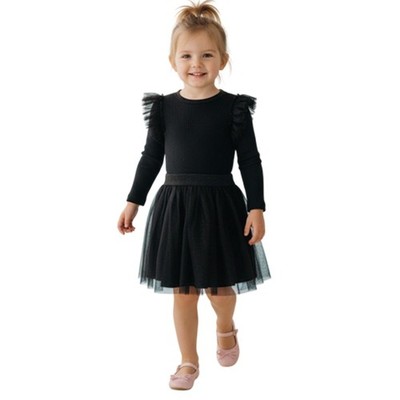 2 Pieces Art Class Black Sparkle Tutu Tule Skirt  & Old Navy Polka Dot Skirt