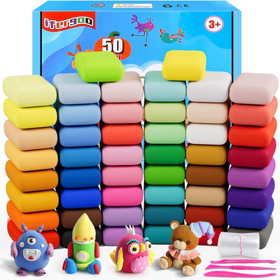 Modeling Clay - 50 Colors Air Dry Clay, DIY Molding Magic Clay for Slime Add Ins