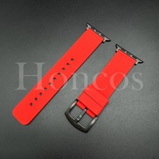 38-49 MM Red Silicone Rubber Band For Apple Watch Series 10 9 8 7 6 5 4 3 2 1 US