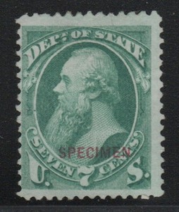 Dept of State 7c SPECIMEN Ovpt Sc O61s NGAI H CV $175