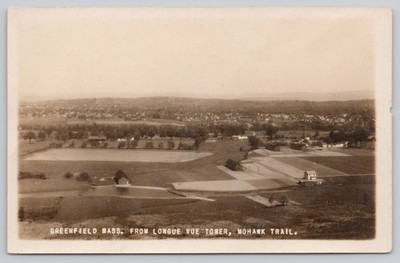 Postcard RPPC Massachusetts Greenfield Longue Vue Tower View Mohawk Trail 76Z