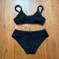 NWT Becca by Rebecca Virtue Black Lace Bikini Set size M