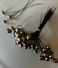 Antique Mercury Glass Wired Beads Stems 100 Pcs