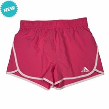 Adidas Shorts Girls' Large 14 Dark Pink 658 Elastic Waistband Woven Pacer NWT