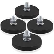 4Pcs Rubber Coated Magnets, 30LBS Bolt on Magnets with M6 Threaded Studs and