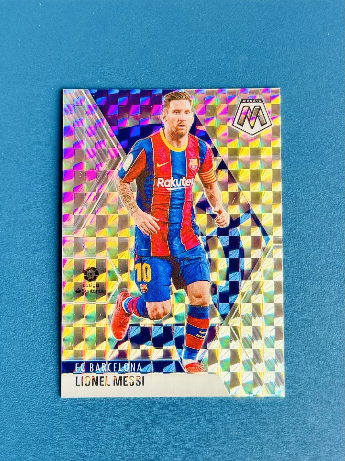 2021-22 Lionel Messi Silver & Red Mosaic Prizm Refractor World Cup 5(Cards) view 4