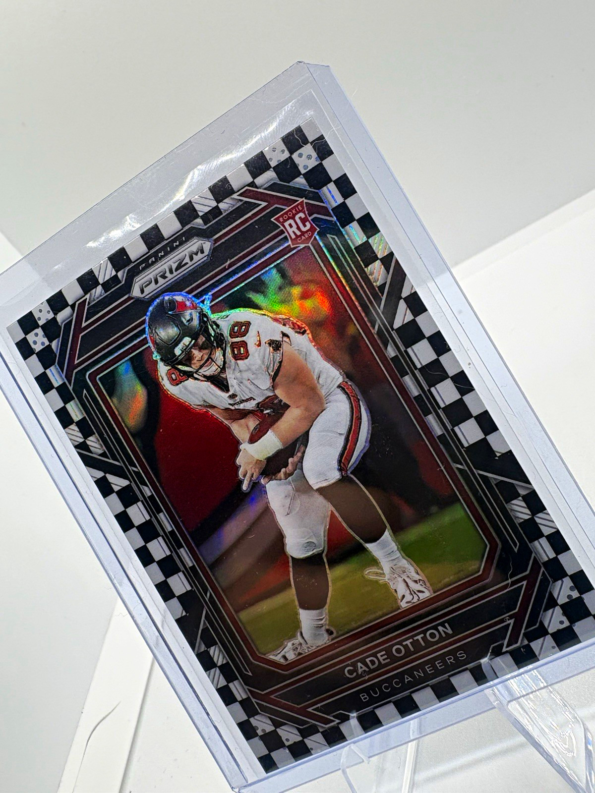 2022 Panini Prizm Cade Otton RC Black and White Checker Rookie #362 Buccaneers
