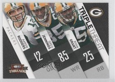 2009 Donruss Threads Triple Threat Aaron Rodgers Greg Jennings Ryan Grant 0f6