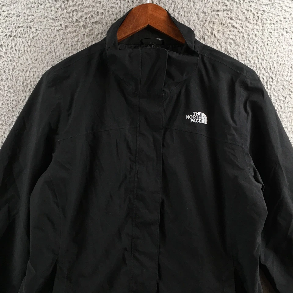 Chaqueta de lluvia The North Face para mujer L negra manga larga cuello falso bolsillo con cremallera completa Foto 2 de 4