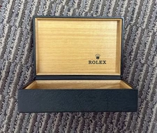 Vintage Authentic Rolex Box - Green Leather & Wood 68.00.01.