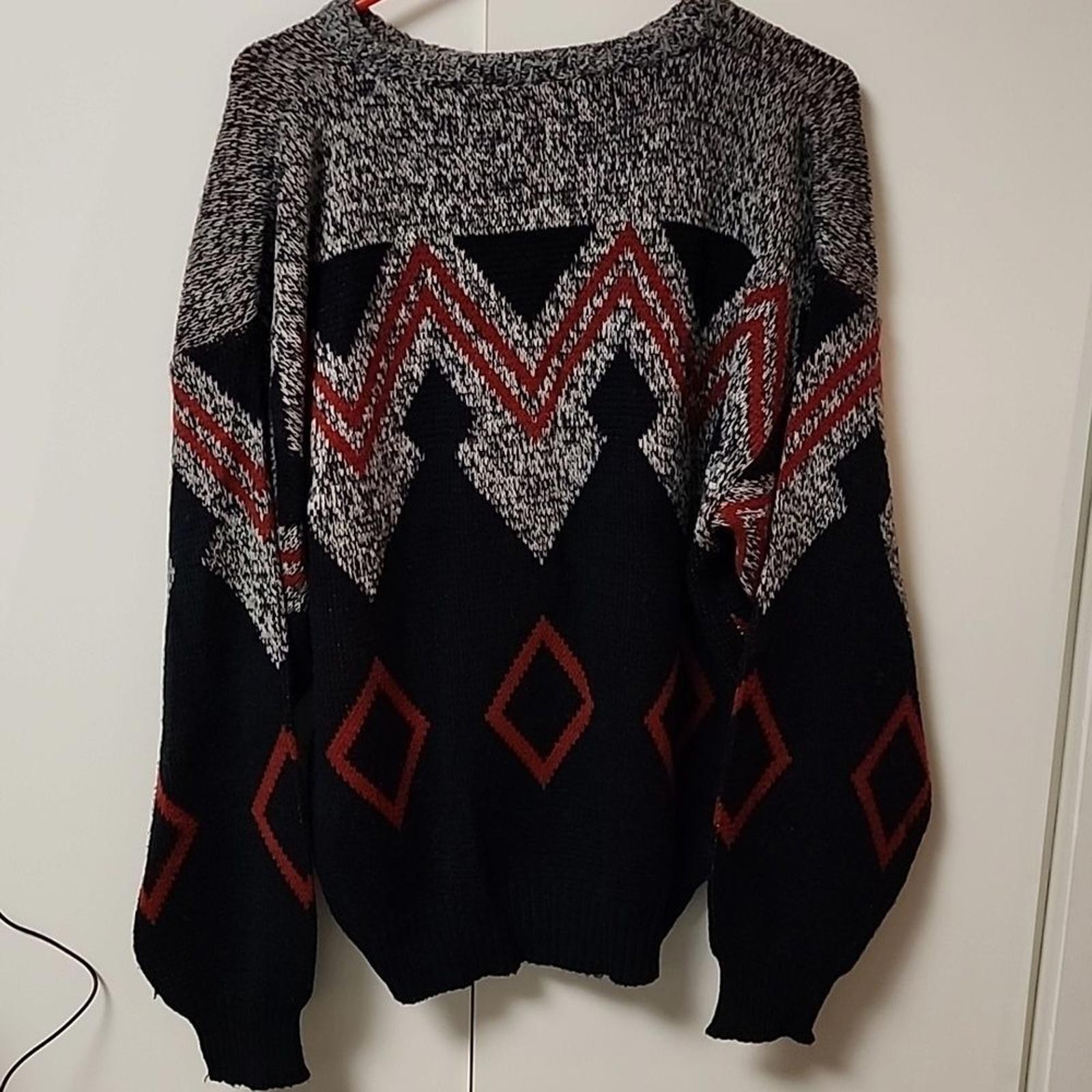 Gitano mens large grey diamond pattern sweater le… - image 7