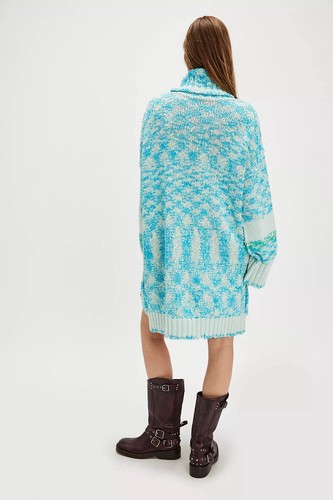 Free People Winter Storm Tunic Turtleneck Chunky Rib Cuff Ice Castle Combo S NEW - Picture 13 of 13