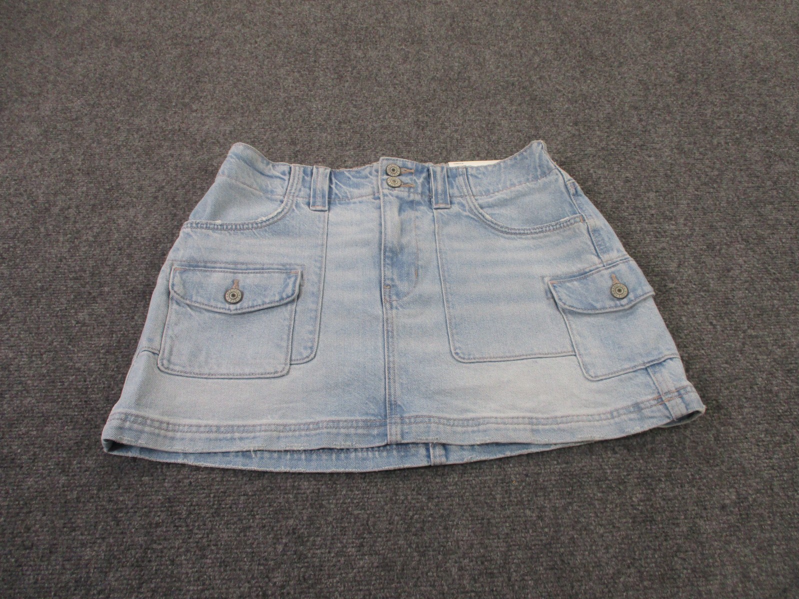 American Eagle Skirt Womens 10 Blue Denim Jean Low Rise A Line Mini Stretch NEW