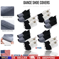 8 Pairs Dance Shoe Covers Over Shoes Socks for Dancer Unisex Black-Dark Gray USA