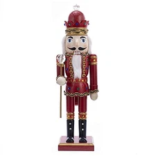 Red King with Scepter Wood Christmas Nutcracker 15 Inch Decoration New